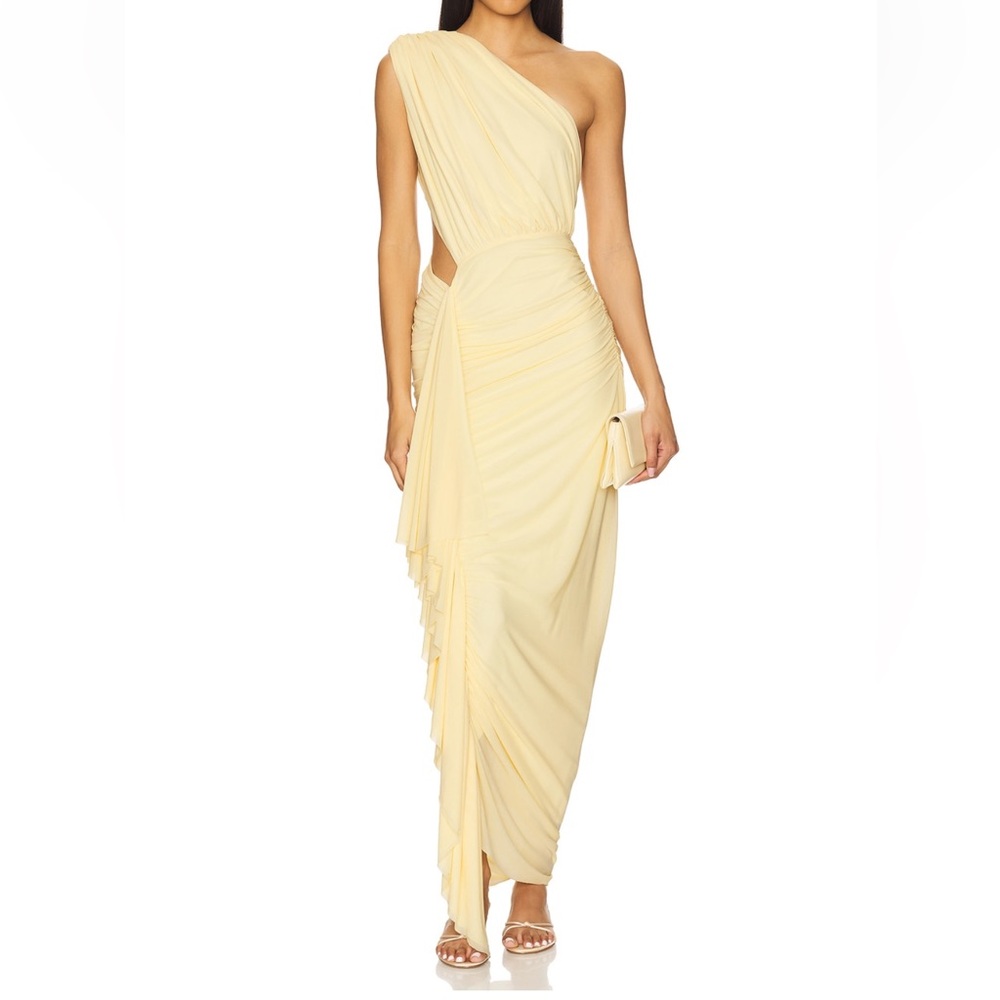 Superdown One-Shoulder Butter Yellow Dress